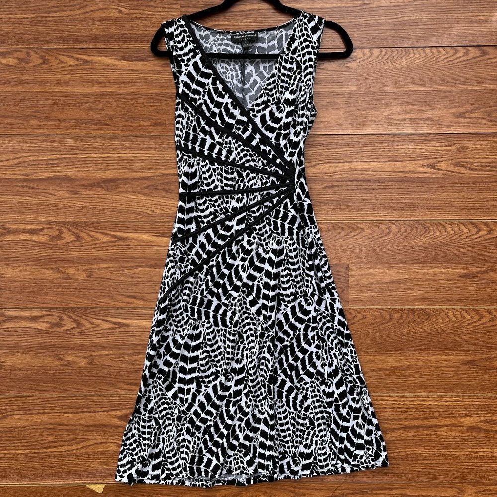 Connected Apparel faux wrap animal print Dress